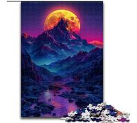 Rompecabezas de Madera para Adultos, 1000 montañas de Colores por la Noche, para Adolescentes Mayores de 14 años, decoración del hogar, 50x75cm, Regalo de cumpleaños
