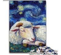 Rompecabezas de Madera para Adultos, 1000 ovejas, Cielo Nocturno, para Adolescentes Mayores de 14 años, decoración del hogar, 50x75cm, Regalo de cumpleaños