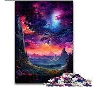 Rompecabezas de Madera para Adultos, 1000 Piezas de Planetas Coloridos en el Espacio, para Adolescentes Mayores de 14 años, decoración del hogar, 50x75cm, Regalo de cumpleaños