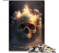 Rompecabezas de Madera para Adultos, 1000 Piezas, diseño de Calavera de Hielo ardiente, para Adolescentes Mayores de 14 años, decoración del hogar, 50x75cm, cumpleaños