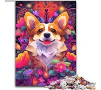 Rompecabezas de Madera para Adultos, 1000 Piezas, diseño de Perro Corgi, Educativo, Intelectual, descompresor, Divertido Juego Familiar, 50x75cm, para un Juego Interactivo Familiar