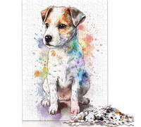 Rompecabezas de Madera para Adultos, 520 Piezas (52 x 38 cm), diseño de Perro Jack Russell