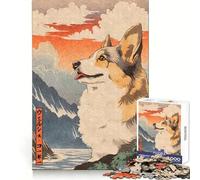 Rompecabezas de Madera para Adultos con diseño de Perro Welsh Corgi, 1000 Piezas, para desarrollar la Capacidad analítica, Ideal para el Ocio y el Invierno (38x52cm)