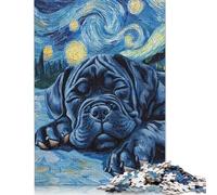 Rompecabezas de Madera para Adultos de 1000 Piezas (75 x 50 cm), diseño de Cachorro de Cane Corso durmiendo. Ideal para Juegos educativos en casa, Juguetes de Bricolaje, 1000 Piezas (75 x 50 cm).