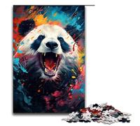 Rompecabezas de Madera para Adultos de 1000 Piezas Colorido psicodélico con diseño de Pandas Juego Educativo Juguete de desafío (tamaño 75 x 50 cm)