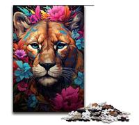 Rompecabezas de Madera para Adultos de 1000 Piezas con diseño Floral psicodélico Colorido (tamaño 75 x 50 cm)
