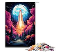 Rompecabezas de Madera para Adultos de 1000 Piezas con un Cohete Espacial psicodélico Colorido (tamaño 75 x 50 cm)