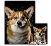Rompecabezas de Madera para Adultos de 1000 Piezas de Corgi Dog, Ideal para familias, para estimular el Cerebro y como Regalo para Adolescentes 50x75cm/19,68x29,52 Pulgadas.