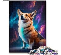Rompecabezas de Madera para Adultos de 1000 Piezas de Galaxy Corgi Desarrolla la coordinación Ojo-Mano cumpleaños 1000 Piezas(50x75cm)