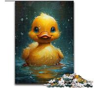 Rompecabezas de Madera para Adultos de 1000 Piezas, diseño de un Patito Amarillo, Ideal para el Cerebro de Adolescentes, Divertido Juego Interactivo para Toda la Familia(50x75cm)