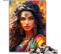 Rompecabezas de Madera para Adultos de 1000 Princesas Indias Regalo para Hombres y Mujeres Ideal para Ocasiones Especiales 50x75cm Fiesta de cumpleaños para Hombres y Mujeres
