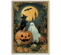 Rompecabezas de madera para adultos de 500 piezas de calabazas de Halloween, fantasmas y gatos negros: desafío intelectual y alivio del estrés.