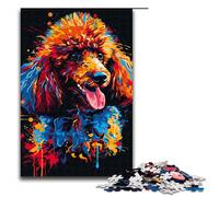 Rompecabezas de Madera para Adultos diseño de caniche DJ neón 1000 Piezas para niños a Partir de 12 años Juego desafiante 1000 Piezas (75 x 50 cm)