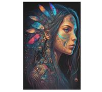 Rompecabezas de madera para adultos Native Americans 1000 piezas Rompecabezas desafiantes para la familia, regalo de fiesta regalos divertidos 78 × 53 cm