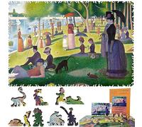 Rompecabezas de madera para adultos, piezas de forma única, fabricado en los Estados Unidos por FoxSmartBox - 440 piezas - Una tarde de domingo en la isla de La Grande Jatte