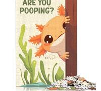 Rompecabezas de Madera para Adultos y Adolescentes Ajolote ¿Estás Haciendo Caca?, 500 Piezas (52 x 38 cm)