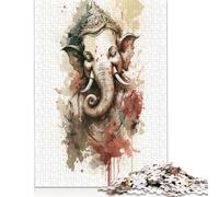Rompecabezas de Madera para Adultos y Adolescentes: Ganesha, hinduismo, Adolescentes, 38 x 26 cm (1000 Piezas)