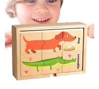 Rompecabezas de madera para niños - Niños de partidos para animales para rompecabezas de madera | Rompecabezas de animales en para el desarrollo de niños | preescolar Educativo Seguro para