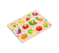 Rompecabezas de madera para niños vehículo frutas animales reconocimiento mano ojo coordinación Peg bloque juguete rompecabezas de madera animales de granja para niños pequeños