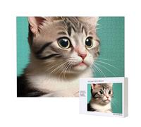 Rompecabezas de madera para ocio, exquisitos patrones de gato curiosos para interacción familiar y entretenimiento en interiores