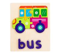 Rompecabezas de madera para,Rompecabezas de madera para niños - Puzzles educativos para,Juguetes educativos de desarrollo para niños pequeños, formas de color, rompecabezas de aprendizaje de palabras