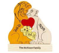 Rompecabezas de madera personalizado con nombre de familia de 2 a 7, letrero de león de madera, letreros de madera personalizables para decoración del hogar y regalos de festivales, cumpleaños para
