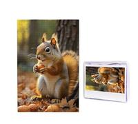 Rompecabezas de madera personalizado de 1000 piezas para adultos, rompecabezas de fotos, rompecabezas de imagen linda ardilla comiendo nueces, rompecabezas de boda para cumpleaños, Navidad