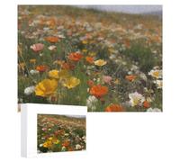 Rompecabezas de madera personalizado de 500 piezas para adultos, flores que florecen en el pastizal, rompecabezas desafiante para bodas, Navidad, regalos de cumpleaños, decoración de pared, 38 x 52 cm