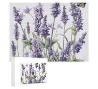 Rompecabezas de madera personalizado de 500 piezas para adultos, rompecabezas de lavanda y mariposas, rompecabezas desafiante para familia, boda, Navidad, cumpleaños, regalos, decoración de pared, 38