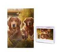 Rompecabezas de madera personalizado para adultos, rompecabezas de 1000 piezas, rompecabezas de fotos, rompecabezas de dos Golden Retrievers, rompecabezas de boda para cumpleaños, Navidad