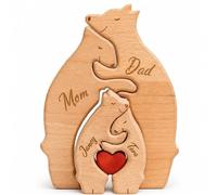 Rompecabezas de Madera Personalizado para el Día de la Madre -Rompecabezas Familiar de Ositos Regalo con Nombres para Mamá y Abuela