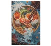 Rompecabezas de madera Ramen - 1000 piezas Jigsaw - Puzzle para adultos y niños - juguete para exteriores y viajes 78 × 53 cm