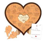 Rompecabezas de madera tallada con corazón de amor para parejas que marcan su amor 1 año/tercer aniversario, decoración de escritorio para el hogar