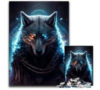 Rompecabezas de Madera Wolf Cyber de 1000 Piezas para Adultos, Ideal para Decorar, desafío Mental, Regalo para Adultos y familias, 50x75cm (19,68x29,52 Pulgadas)