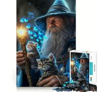 Rompecabezas de Mago con Gatitos de 1000 Piezas Diversión para estimular la concentración Tecnología Avanzada de Corte láser Ideal para Llevar de Viaje Juego Mental (38x26cm)