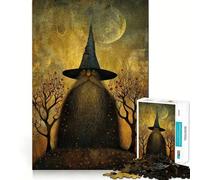 Rompecabezas de Mago del Bosque Fantasía 1000 Piezas Desarrollo de Habilidades de Recuerdo Diversión Calidad Profesional Recorte Regalo Ideal para la Actividad Mental (50x75cm)