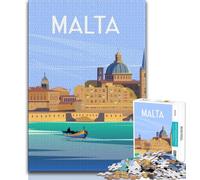 Rompecabezas de Malta La Valeta de 1000 Piezas para Adolescentes, Juguete Educativo Intelectual descompresor, Gran Regalo y Juguetes, 50x75cm