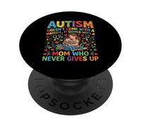 Rompecabezas de mamá Que Nunca renuncia a Madre e Hijo con Autismo PopSockets PopGrip Adhesivo