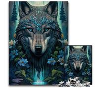 Rompecabezas de Mandala de Lobo en la Jungla para Adultos, 1000 Piezas, para Adolescentes y Jóvenes, Regalo Ideal de Cumpleaños y Navidad, 26x38cm/10,23x14,96 Pulgadas