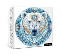 Rompecabezas de Mandala de Oso Polar para Adultos, 1000 Piezas, Rompecabezas Redondo con Forma de Animal, Rompecabezas de Naturaleza de Vida Silvestre