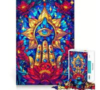 Rompecabezas de Mandala místico con Forma de Mano para Adolescentes, 1000 Piezas, diseño Relajante y fácil de armar, Regalo clásico (50x75cm)