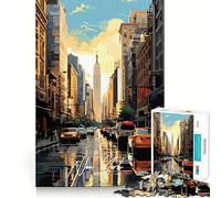 Rompecabezas de Manhattan, Nueva York, 1000 Piezas para Adultos Mejora la Memoria Momento de Paz Bordes Finos Regalo Ideal para Pedir un Deseo a Papá Noel (38x52cm)