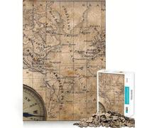 Rompecabezas de Mapa Antiguo para Adultos, 1000 Piezas, para Fortalecer la Memoria, Actividad para el hogar, Bordes limpios, Regalo Festivo (50x75cm)