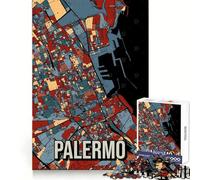 Rompecabezas de Mapa de la Ciudad de Palermo,Italia y Sicilia para Adultos,1000 Piezas,para ejercitar la Memoria,entretenido y con Cierre Seguro,Regalo Creativo (38x26cm)