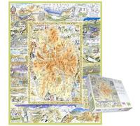 Rompecabezas de Mapa del Distrito de los Lagos de 1000 Piezas - Humorística Escena ilustrada del Parque Nacional por Tim Bulmer - Rompecabezas británico Divertido y Educativo para Adultos e Ideas de