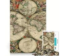 Rompecabezas de Mapa del Viejo Mundo de 1000 Piezas para Adolescentes Juguete para desarrollar la Mente Diseño Divertido y Relajante armar (38x26cm)