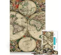 Rompecabezas de Mapa del Viejo Mundo para Adolescentes, 1000 Piezas, para Fortalecer la Memoria, Momentos de Paz, Regalo clásico (38x52cm)