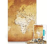 Rompecabezas de Mapa del Viejo Mundo para Adultos, 1000 Piezas, fortalece la Memoria, pasatiempo para el hogar, Bordes limpios, Regalo Elegante (50x75cm)