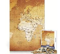 Rompecabezas de Mapa del Viejo Mundo para Adultos, 1000 Piezas, fortalece la Memoria, pasatiempo para el hogar, Bordes limpios, Regalo Elegante (50x75cm)