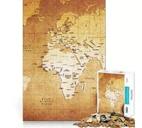 Rompecabezas de Mapa del Viejo Mundo para Adultos, 1000 Piezas, Recall Upgrade Peaceful Time Tight Cut Santa Wish List (38x26cm)